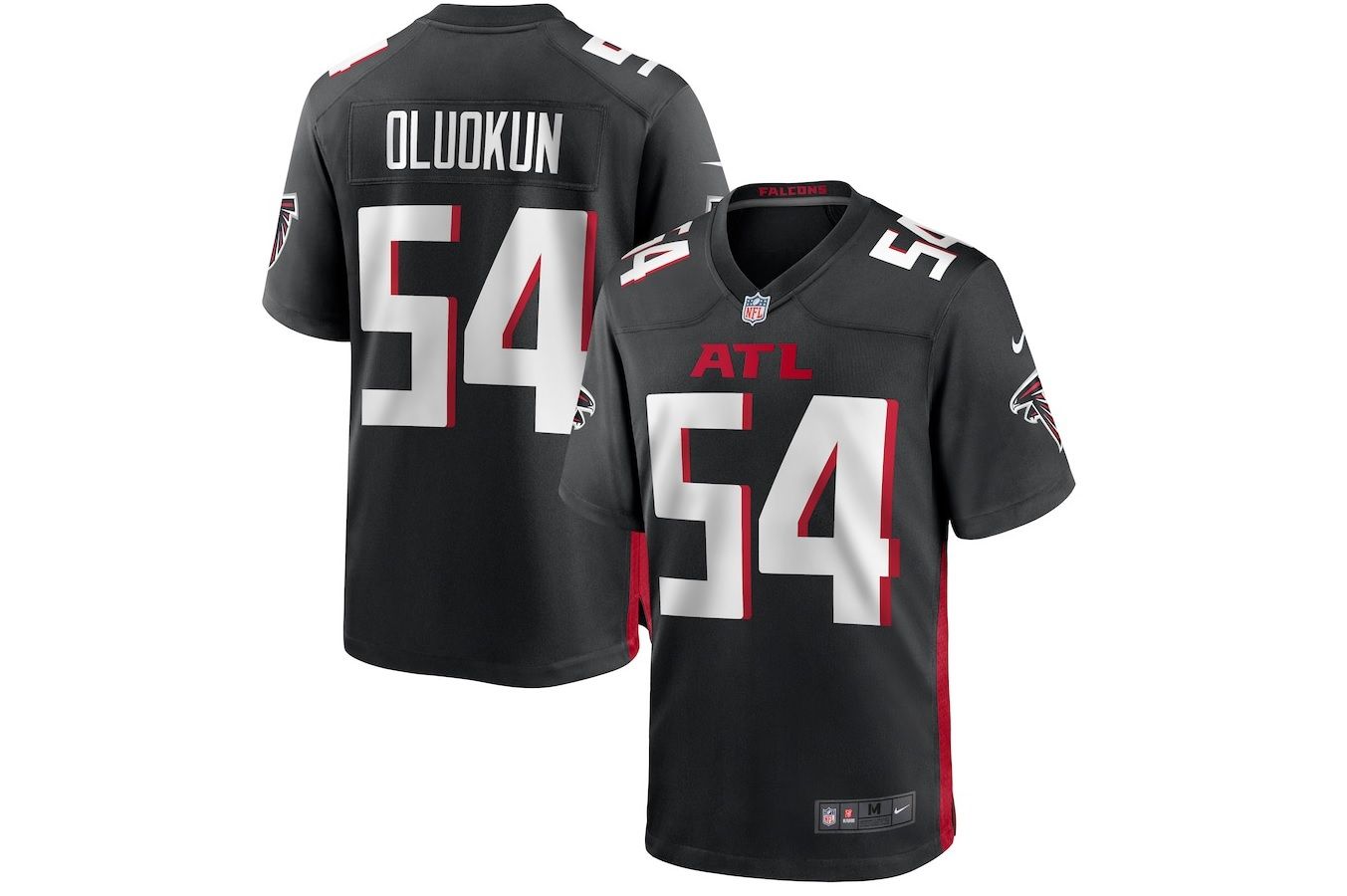 Men Atlanta Falcons #54 Foyesade Oluokun Nike Black Game NFL Jersey